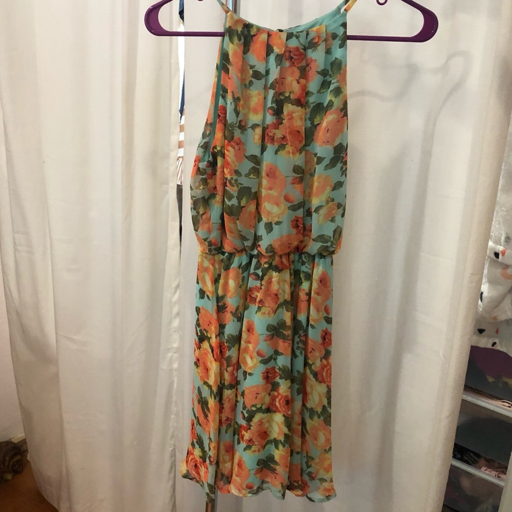 Bright Floral Semi Floral Dress